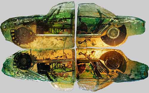 Vorder- und R�ckseiten der 2. und 3. L�ngsscheibe